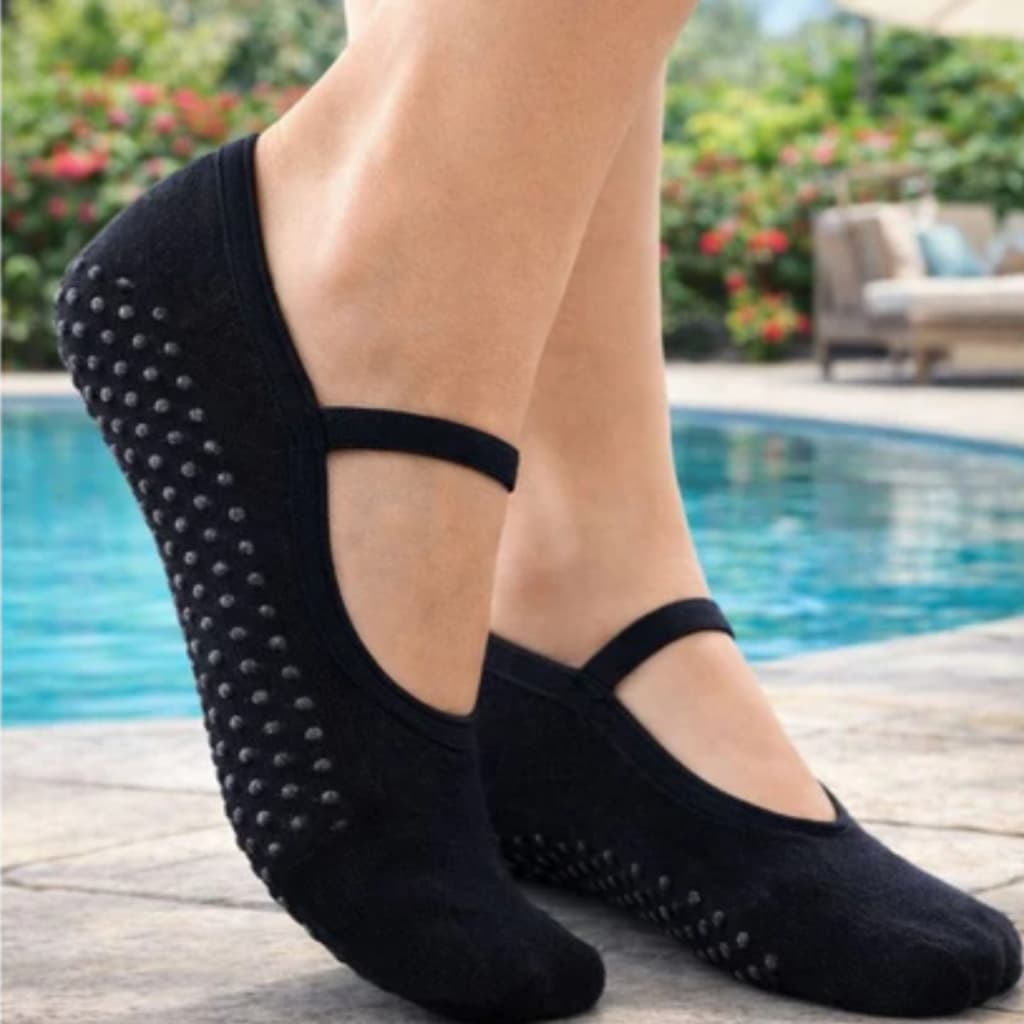 Meias Femininas Selene Antiderrapante - Ideal para Pilates, Hidro e Pratica de Esportes