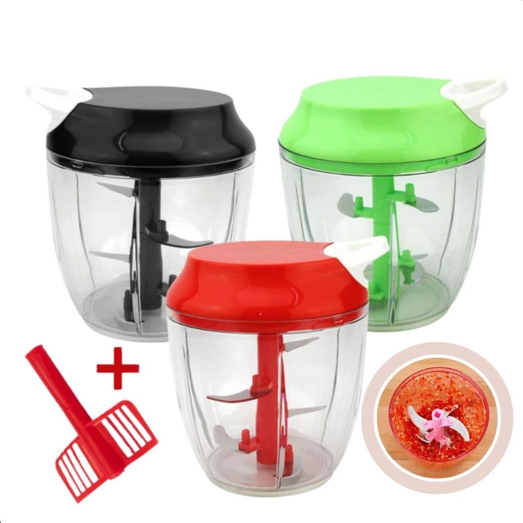 Processador Triturador Mixer Manual Alimento 5 Lâminas 900ML  Alho Clink
