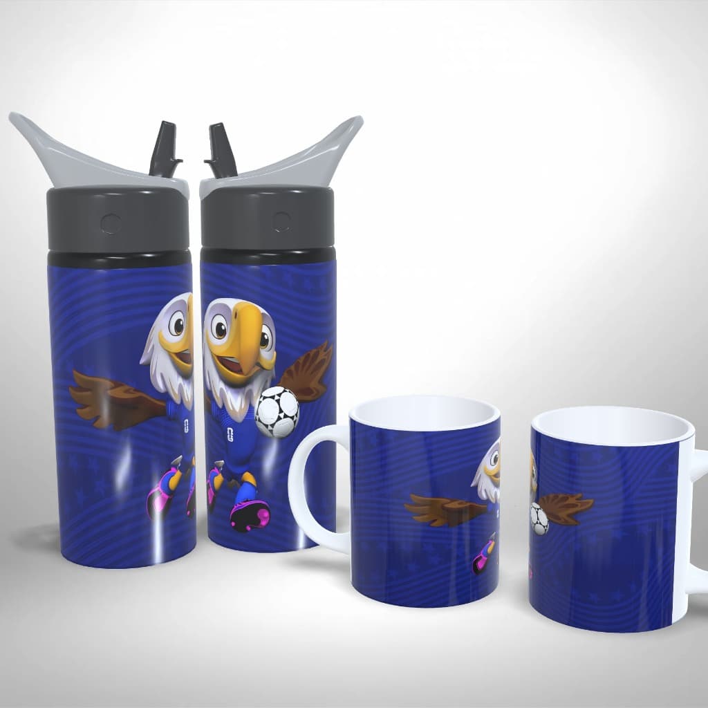 Kit Caneca + Squeeze Personalizado - Futebol Clutch Intantil Escolar