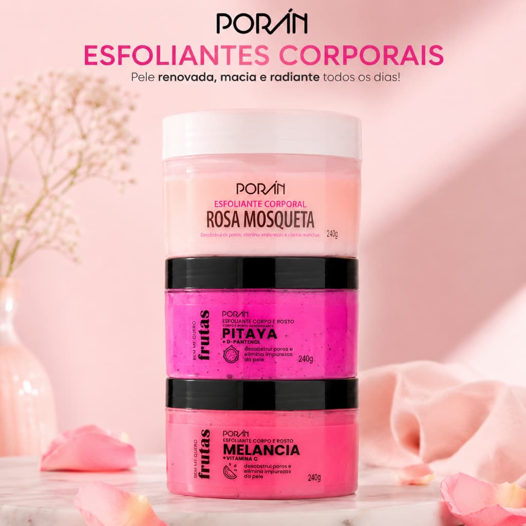 Esfoliante Corporal Rosa Mosqueta + Pitaya + Melancia  Monte seu Kit