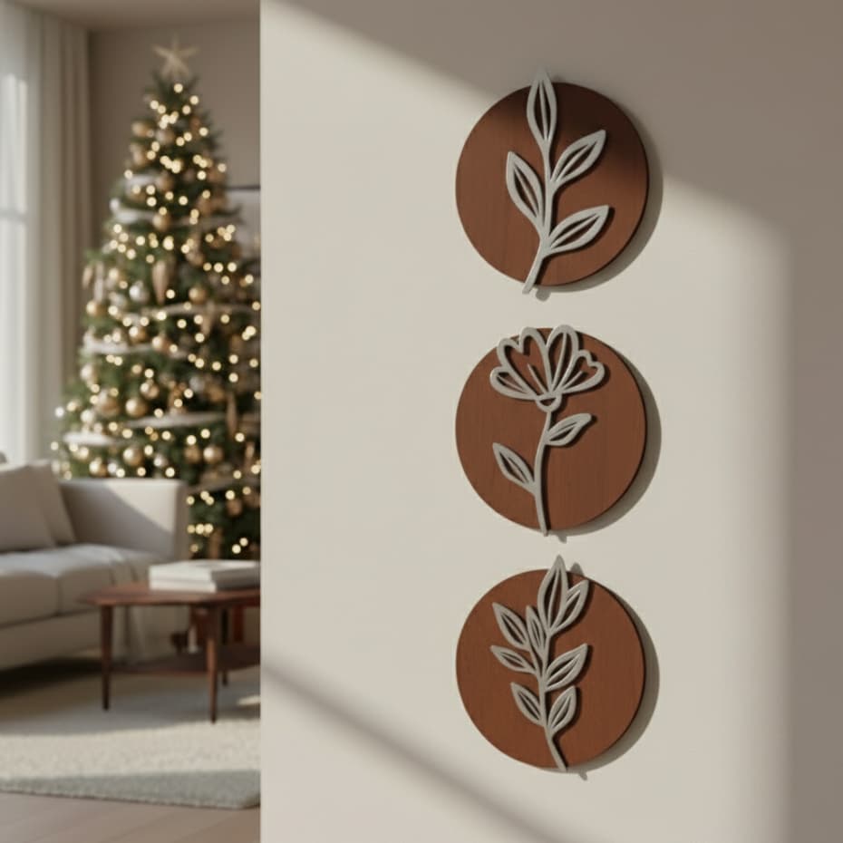 Kit 3 Quadro Decorativo Sala Mdf Decoração Parede Casa Recepção Hall