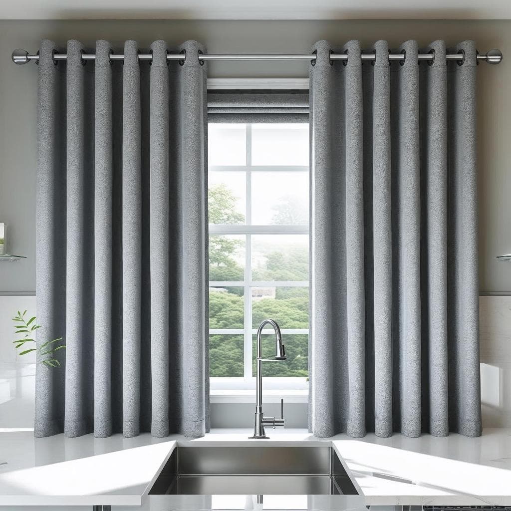 Cortina de Cozinha Dubai em tecido Jacquard 2,00 x 1,30 com ilhós
