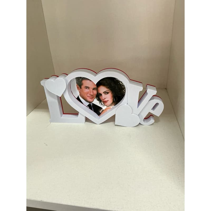 Porta Retrato Love com Coração Decorativo Presente Romântico para Casal