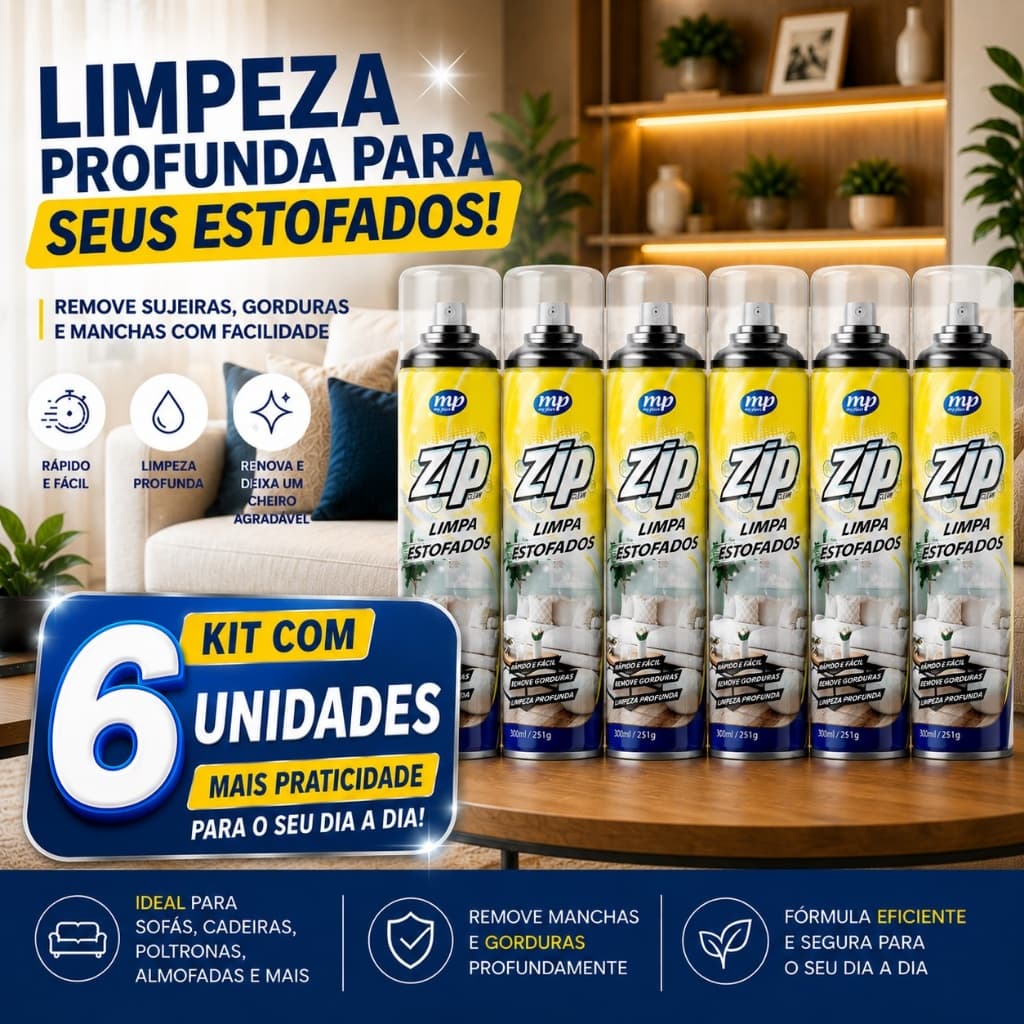 6UN Spray Espuma Limpa estofado à Seco My Place Zip 300ml