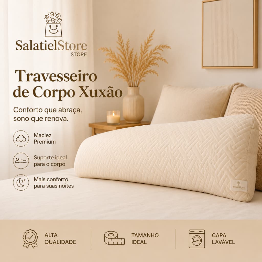 Travesseiro de Corpo e Fronha Xuxão 1,35M Grande,Macios e Confortável Noites de Sono de Abraçar