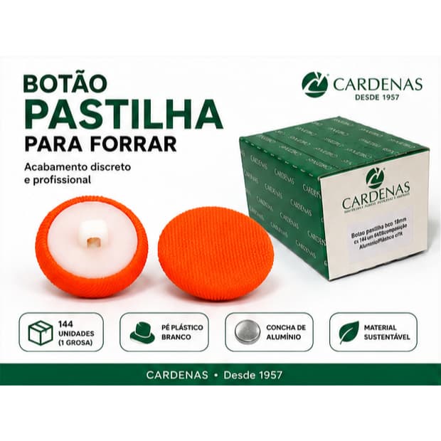 BOTÃO BOMBE PASTILHA CARDENAS - 144 un