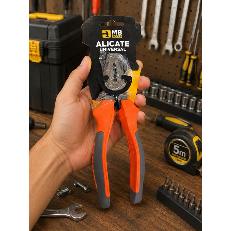 ALICATE UNIVERSAL 8 POLEGADAS CABO EMBORRACHADO PROFISSIONAL UNIVERSAL FERRAMENTA -  AX13196