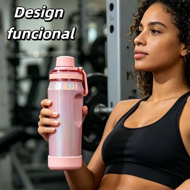 Garrafa térmica garrafa esportiva excelente capacidade de retenção de calor 650 ml e 850 ml Textura lisa brilhante