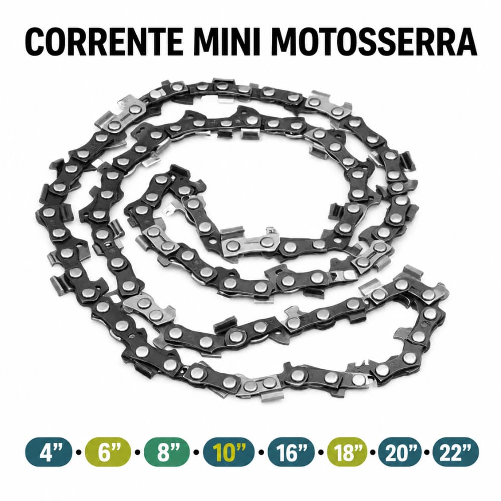 Corrente Mini Motosserra 4” 6” 8” 10” 16" 18" 20” 22” Aço Carbono Sabres Corte Rápido Profissional