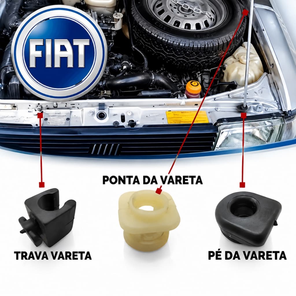 Kit Presilhas Trava Suporte Vareta Capo Uno Premio Elba Fiorino