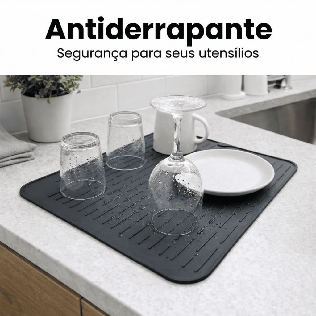 Tapete Escorredor Silicone Flexível Resistente