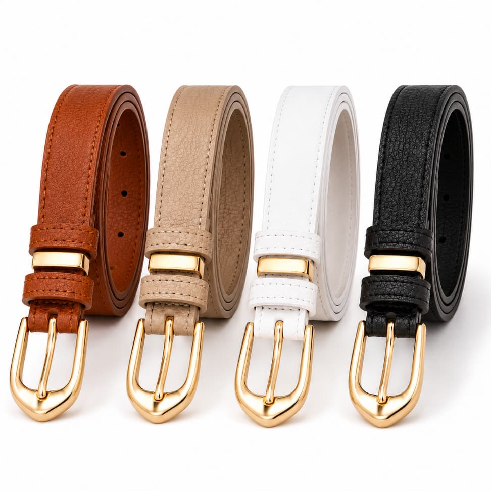 Cintos Feminino Moda Blogueira Estilo Coreano Ajustavel Com Fivela Dourada Estilosa Para Jeans Saia Vestido Shorts