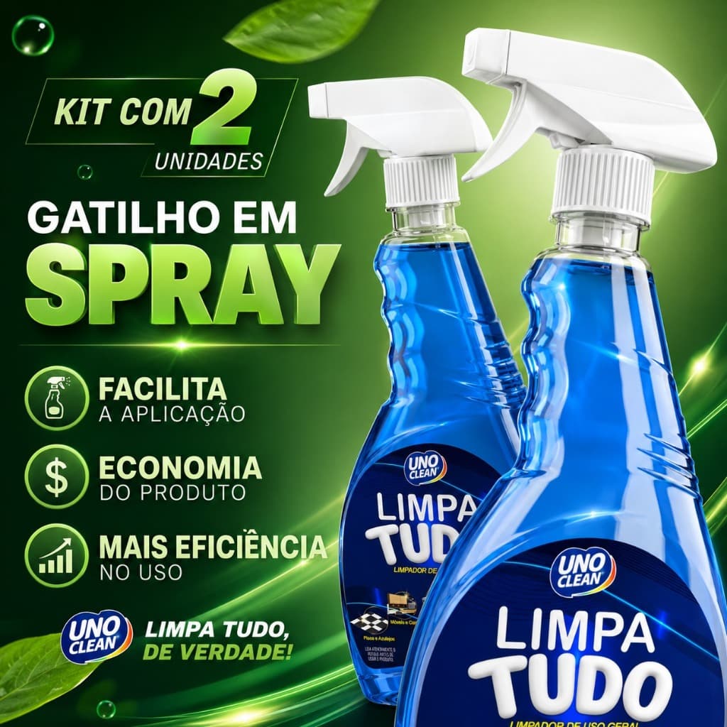 Kit 2 Unidades Limpa Tudo Limpador de Uso Geral Limpeza Pesada Multiuso