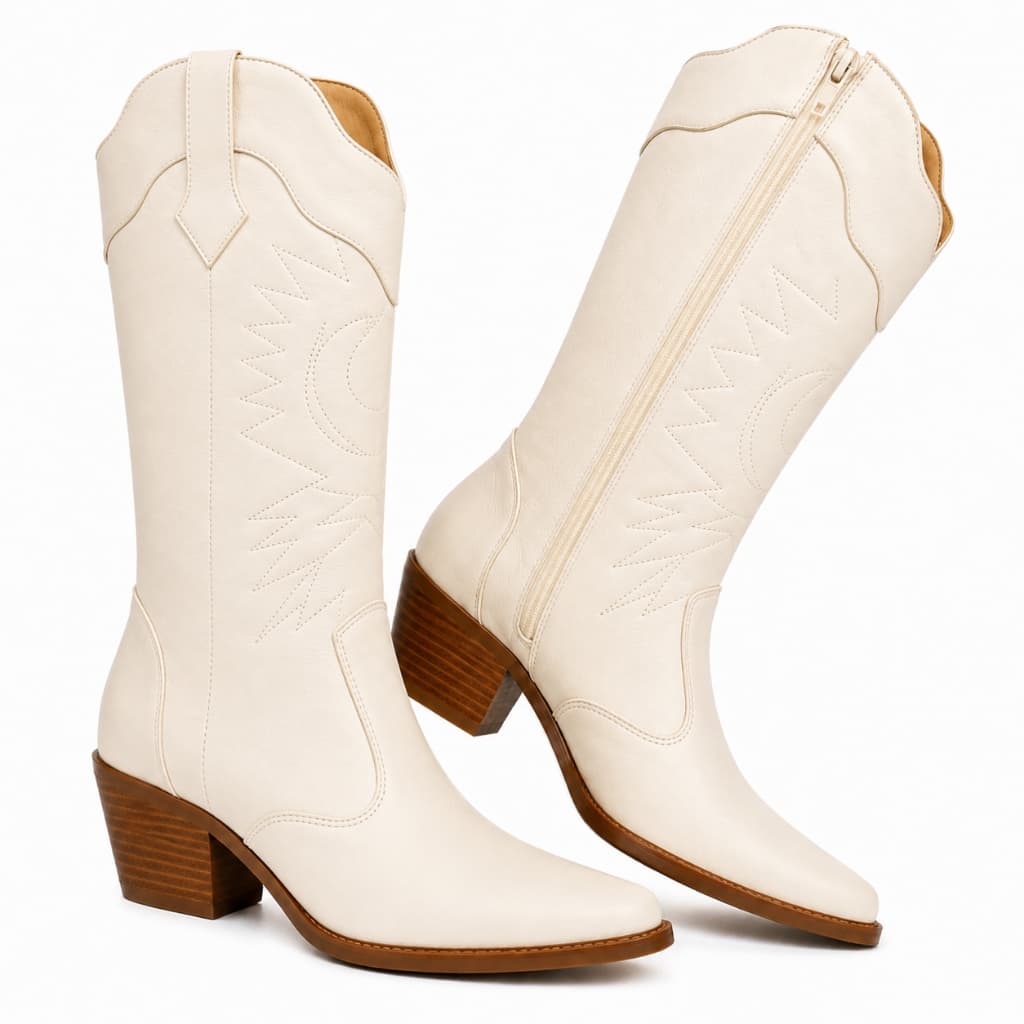 Bota Feminina Montaria Cano Alto Confortável Salto Baixo Elegante