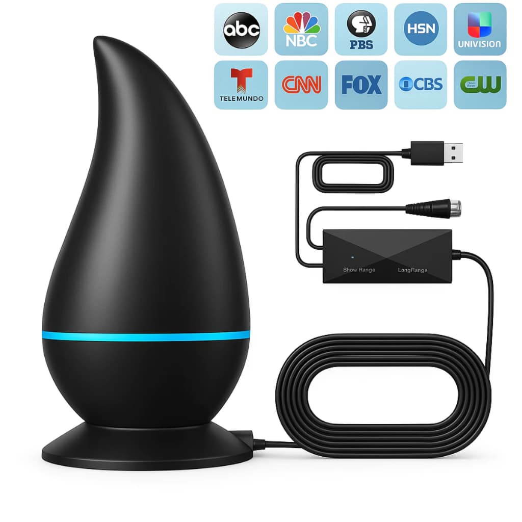 Antena Interna Para Tv Digital Amplificada 1080 Hdtv Cabo 3m