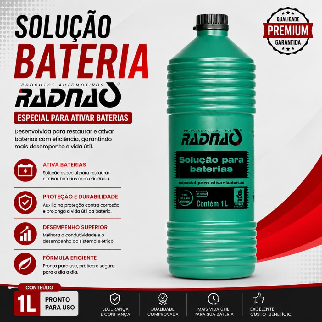 Solução para Bateria Radnaq 1L Líquido Radiador Para Automóveis