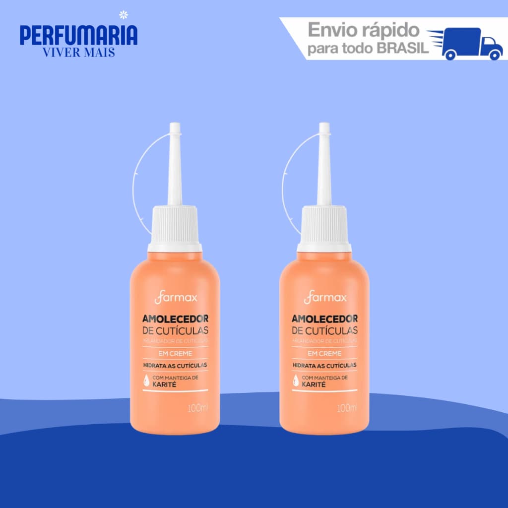 2 Unidades Amolecedor De Cutículas 100ml Em Creme Farmax