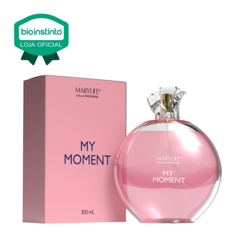 01 Perfume MY MOMENT 100ml Mary Life Lançamento colônia feminina c Alta Fixação Bio Instinto sutil