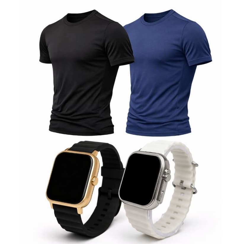 Kit Masculino Dry Fit Proteção Uv Anti Suor + Relógio Premium Academia Conforto Estilo