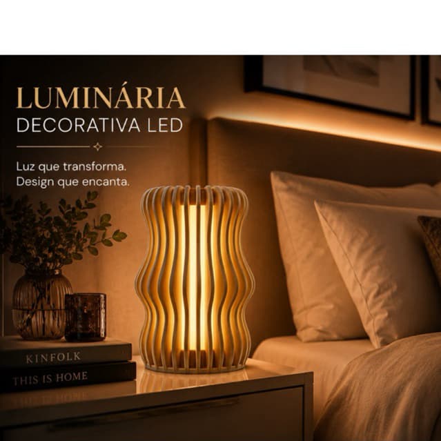 Luminária de Mesa LED Decorativa Moderna Abajur para Quarto Sala Cabeceira