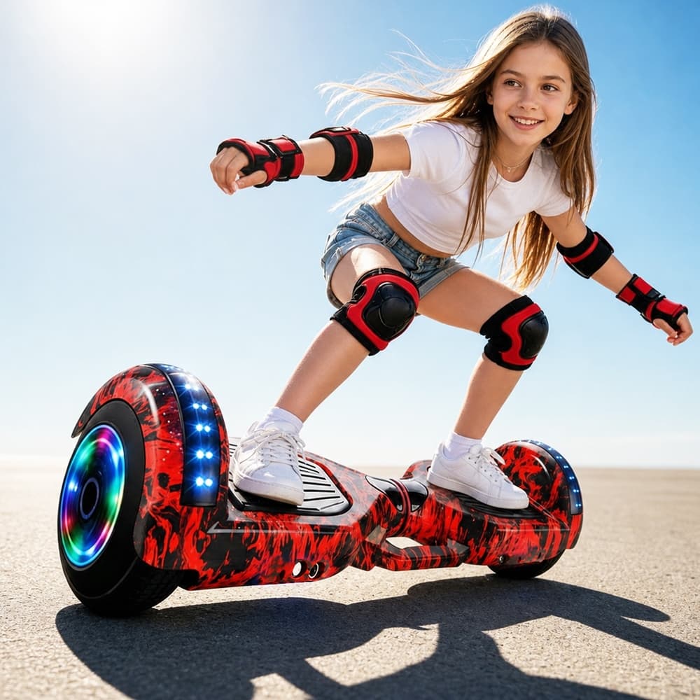 Hoverboard Overboard Infantil 6.5"  Polegadas Skate Elétrico LED Bluetooth Motor Sem Escova Bateria Alta Capacidade