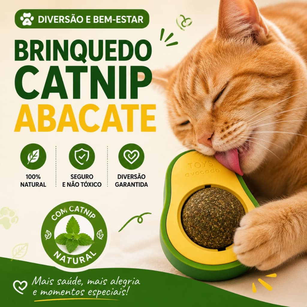 Abacate brinquedo para gatos com Catnip Erva Gato Natural Relaxante Diverte Ajuda Envio Imediato