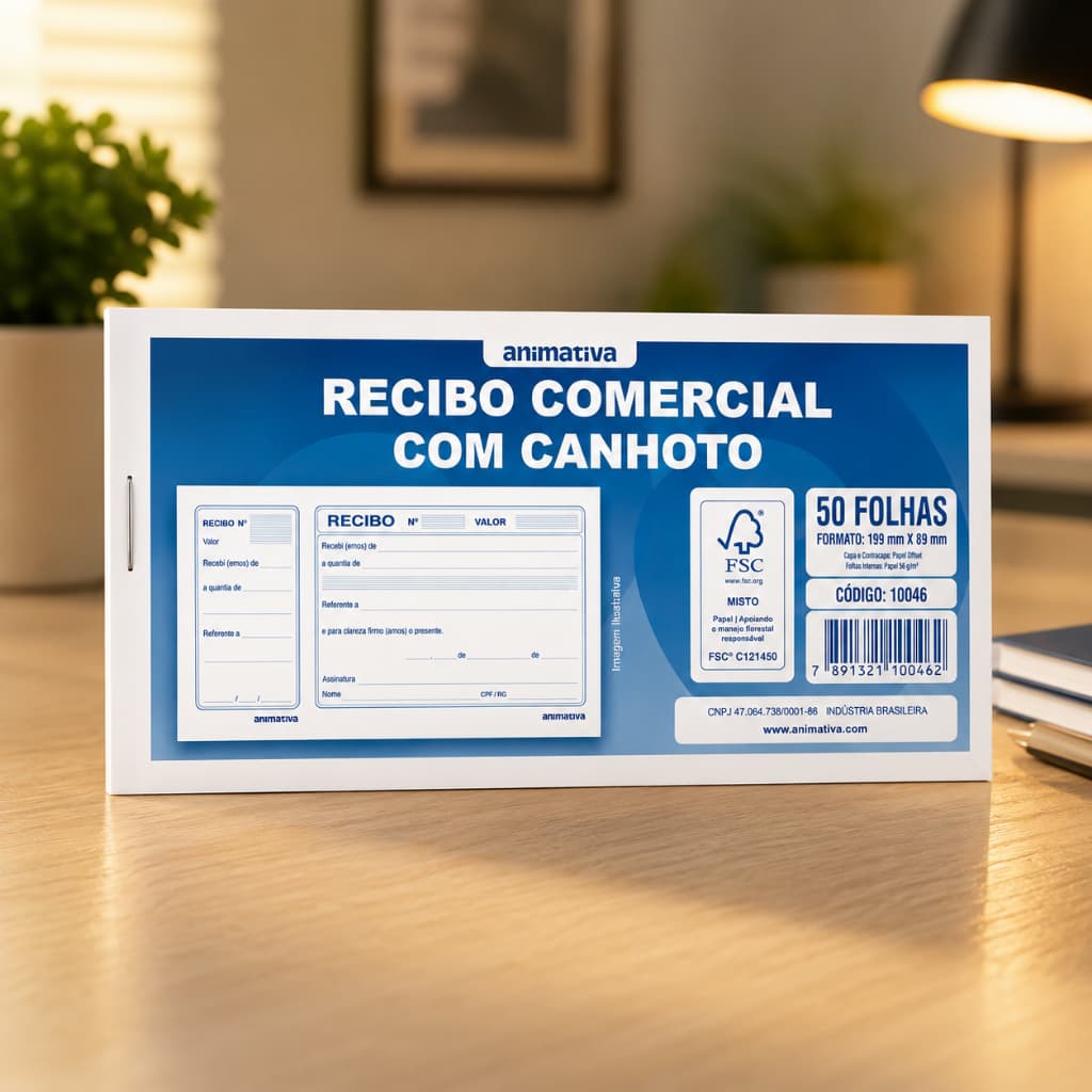 Bloco Recibo Autenticacao 50 Folhas Azul Escritura Documento Controle