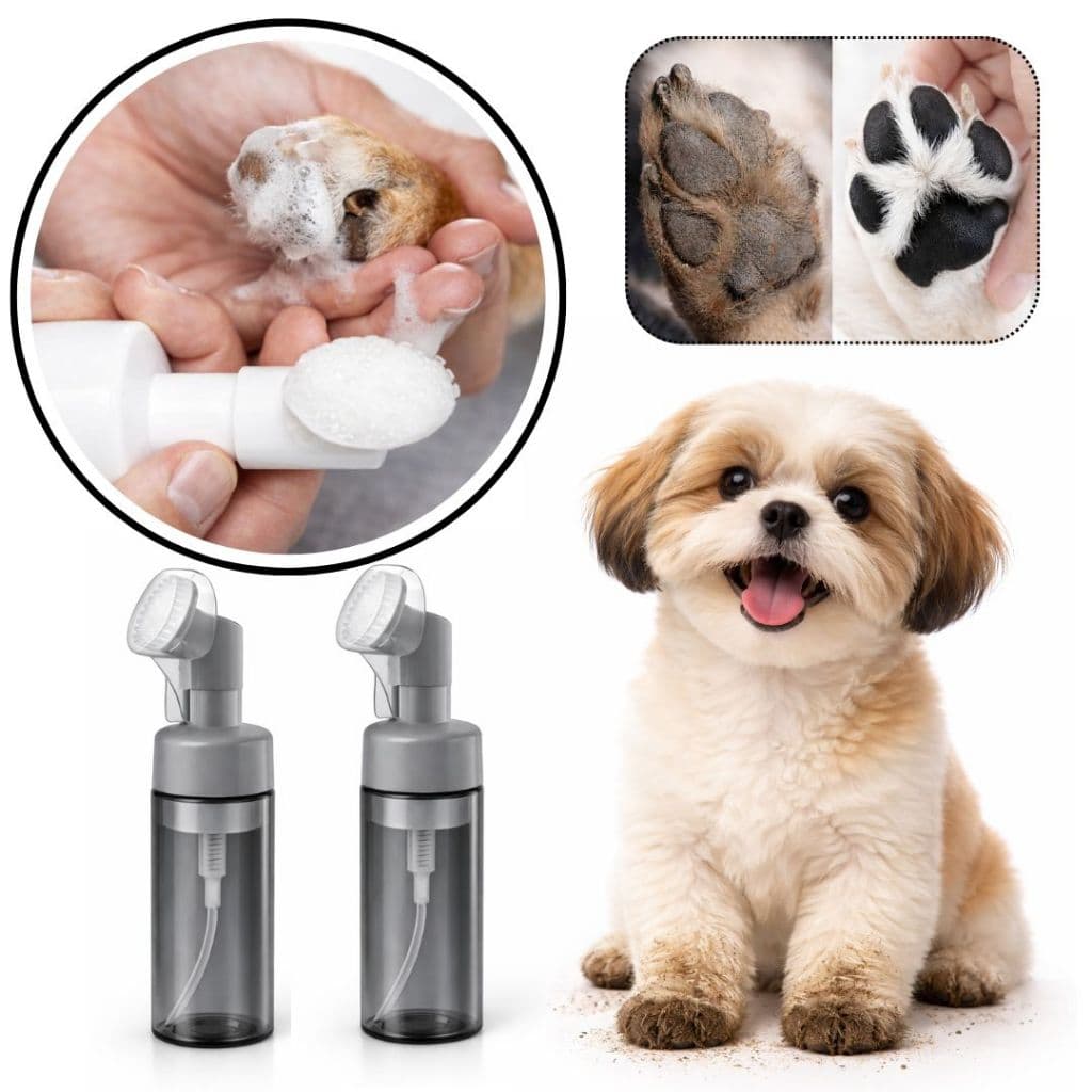 Escova Higienizadora Pet Pump de Espuma Cerdas Macias Cuidado Com Patas