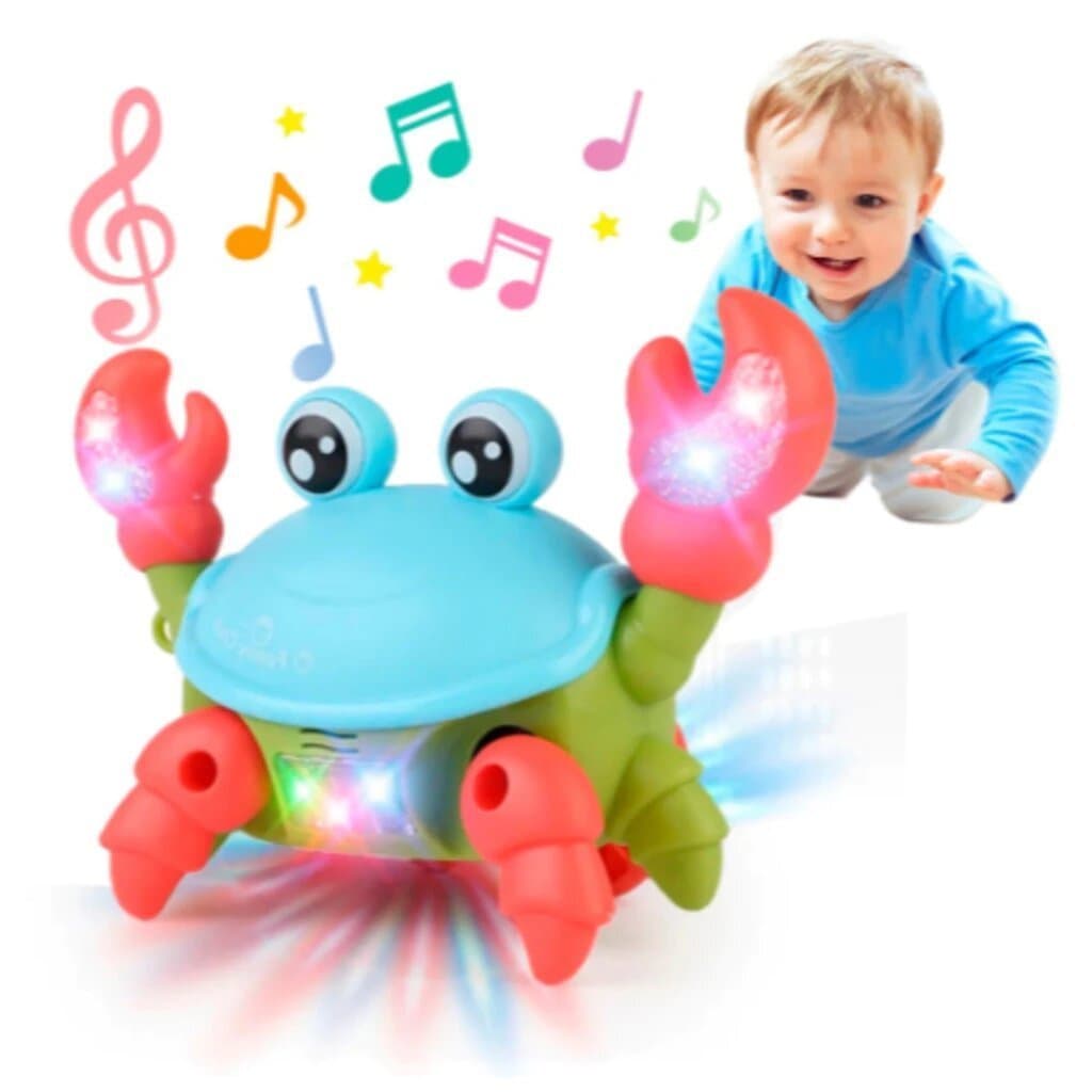 Caranguejo Fujão Infantil Musical com Luz Som e Movimento Brinquedo Interativo