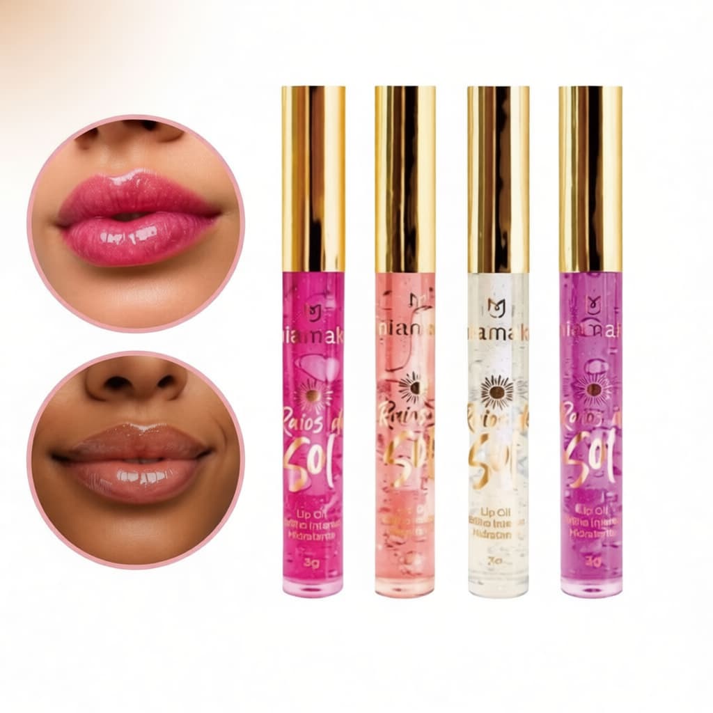 Kit C/4 Coleção Gloss Lip Oil Raios De Sol Mia Make 2,4ml