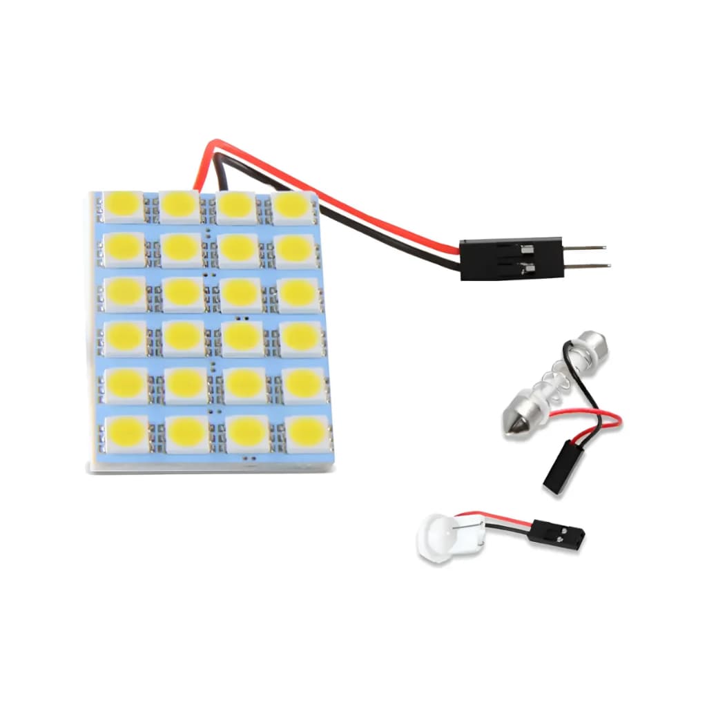 Lâmpada T10 Led Placa Carro Luz De Teto Porta Malas 24 Leds 12v Carro 6000k Super Branca
