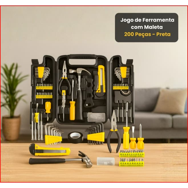 Kit Ferramentas Profissional Rebitador Manual Maleta 200 Peças Mini Jogo Ferramentas Completo