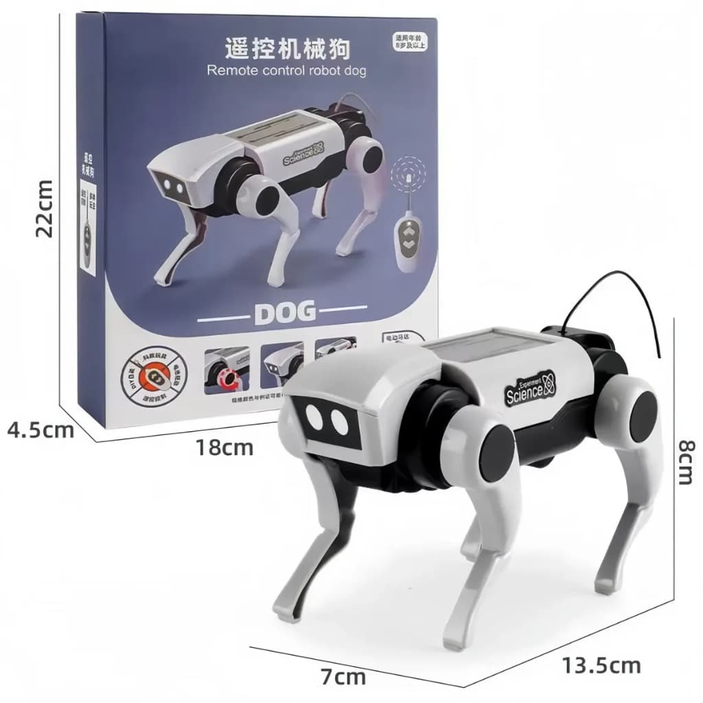 Cachorro Robô Controle Remoto DIY Montagem Robótica Brinquedo Educativo Menino 8 a 13 Anos Science