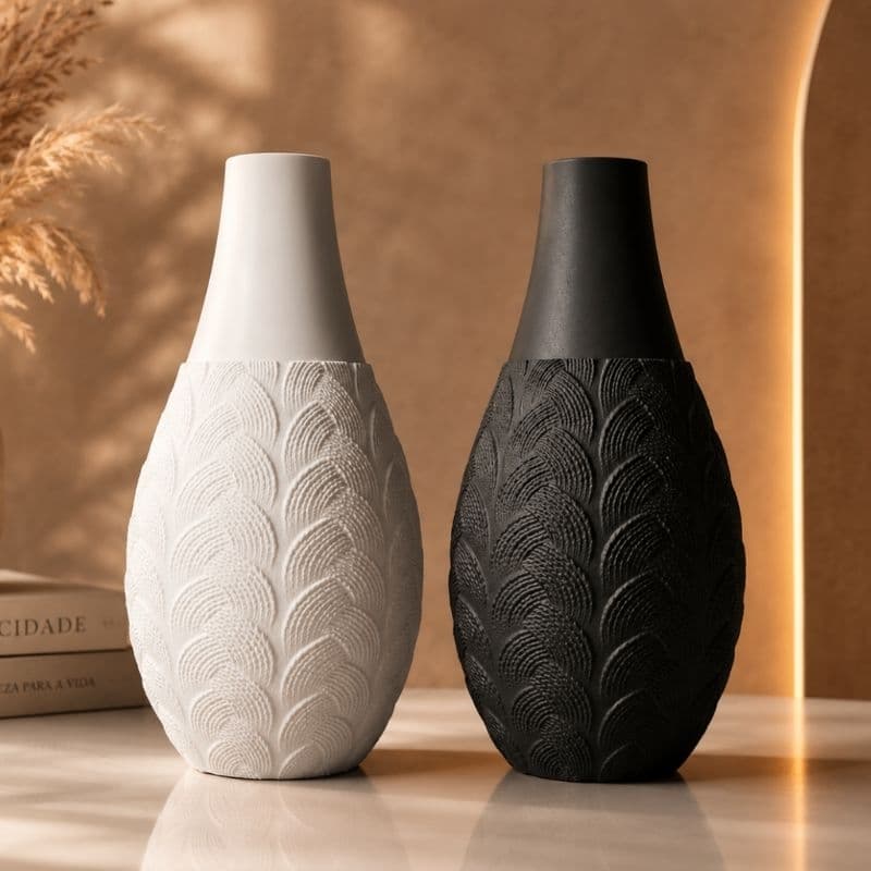 Vaso Moderno Decorativo  Textura de Folhas !