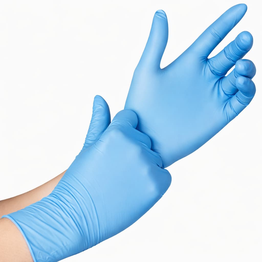 Luva Azul Nitrílica Sem Pó descartáveis inoven - 100 Unidades (P, M, G)