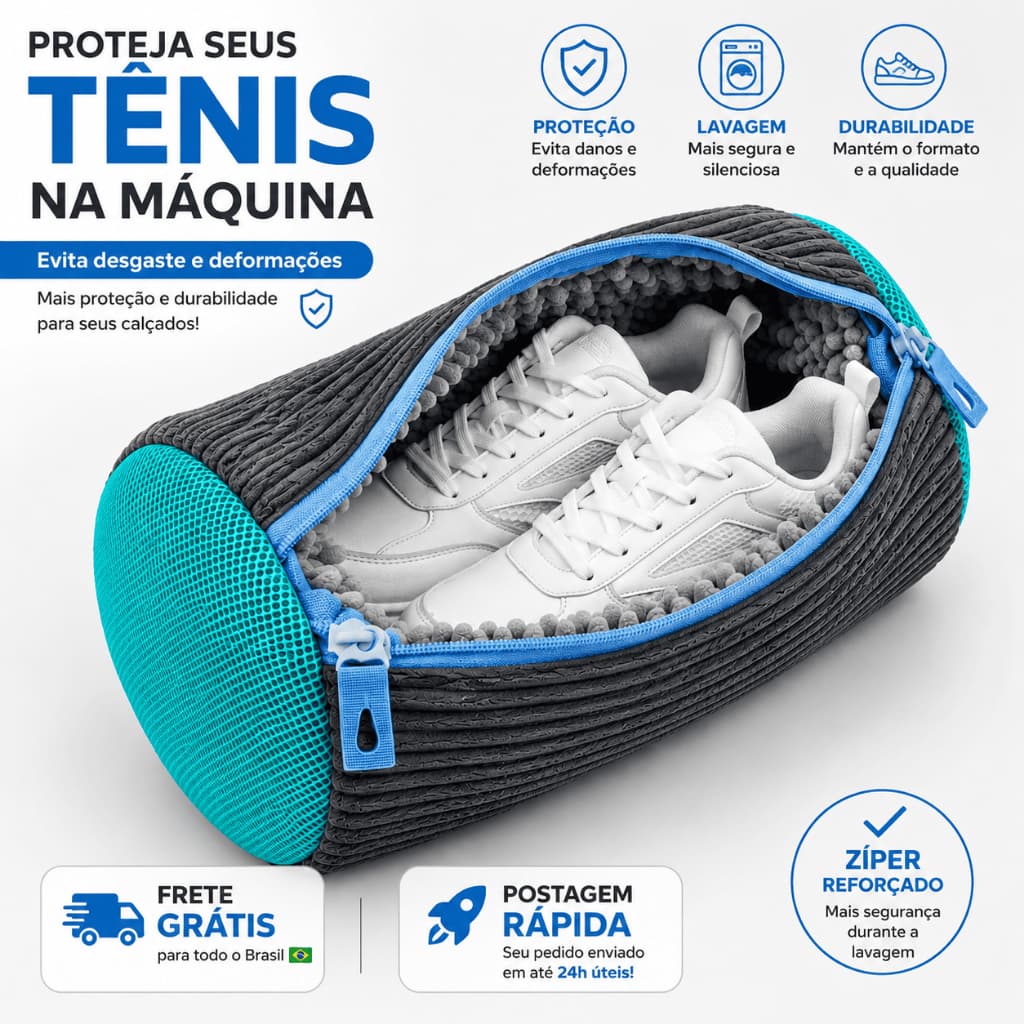 Proteja Seus Tênis | Saco para máquina de lavar  Calçados com Zíper Reforçado Antidesgaste Reutilizável Premium ORIGINAL