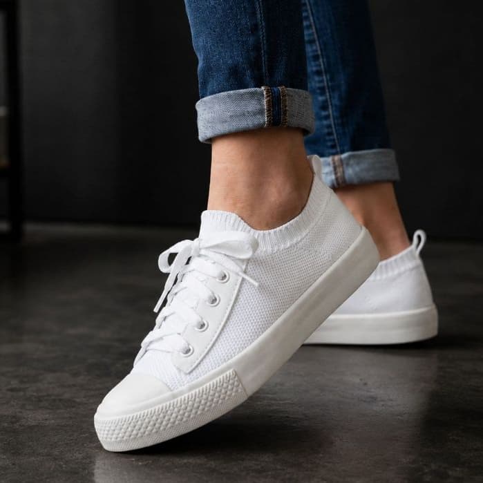 Tênis Meia Casual Feminino Calce fácil  Confortável Flexível Estiloso Branco