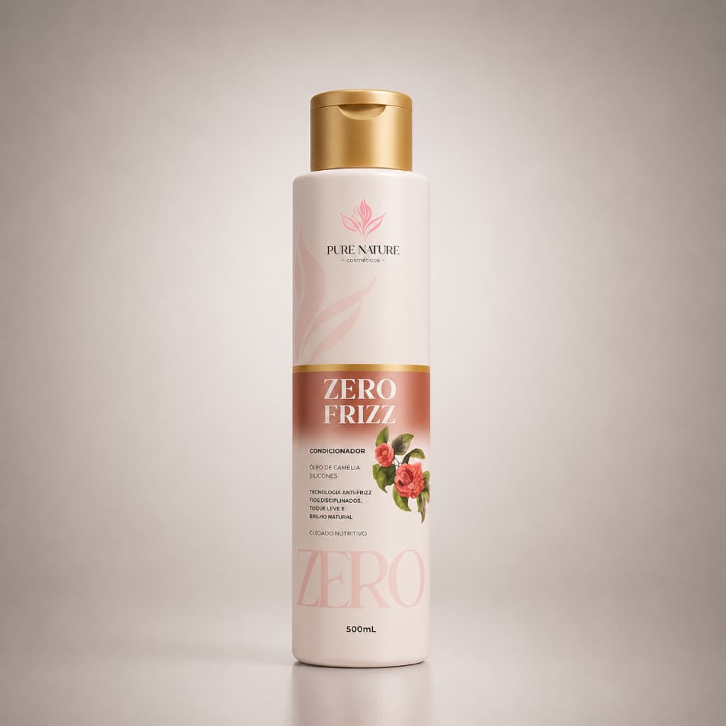 Condicionador Óleo de Camélia Pure Nature 500ml Zero Frizz Hidratação e Brilho para Cabelos