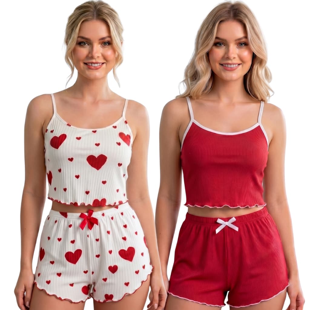 Kit 2 Pijamas Femininos Baby Doll Quentinho Leve Fresco Verão e Inverno - Calor ou Frio