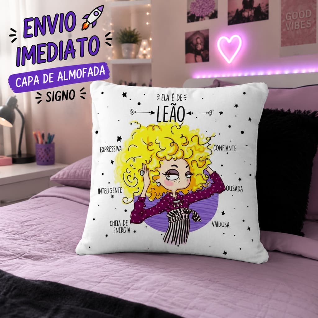 Capa Almofada 45x45 Estampa Decorativa signos Seu estilo