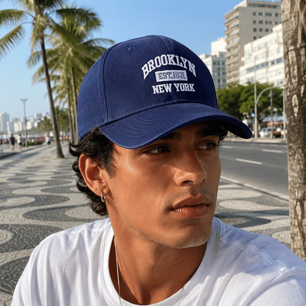 Boné Brooklyn New York Bordado Unissex Ajustável Aba Curva Estilo Casual Moda Streetwear BN-04