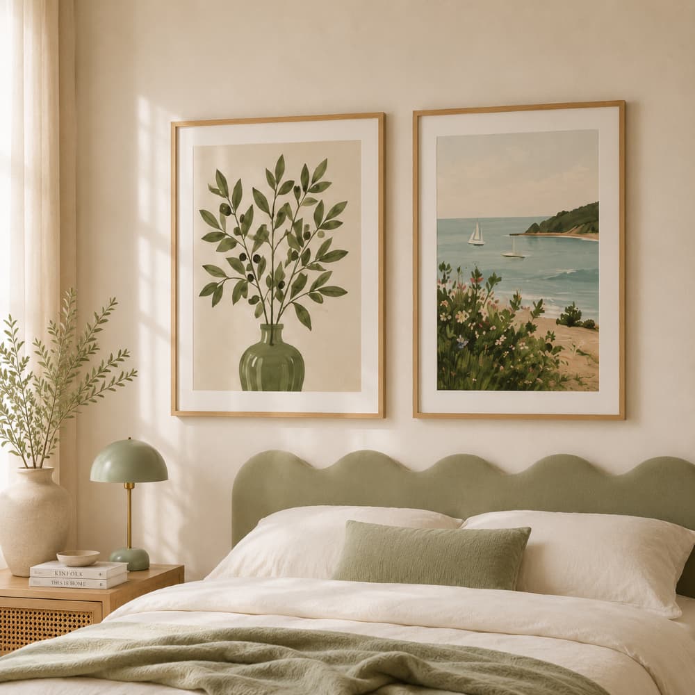 Kit 2 Quadros Decorativos Paisagem Farm House Moderno
