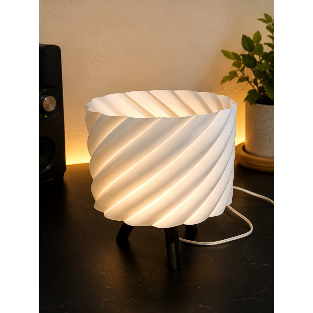 Abajur de Mesa Luminária TwistLED Decorativa 3D