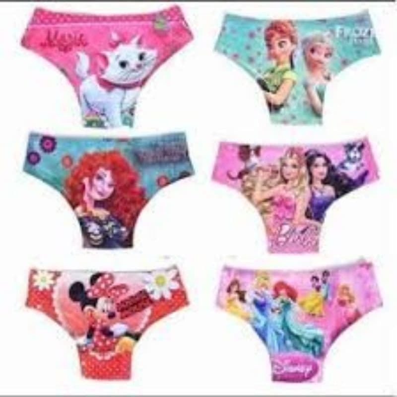 Kit 2 Calcinhas Infantis Sublimadas Personagens Menina Confortável estampa divertida