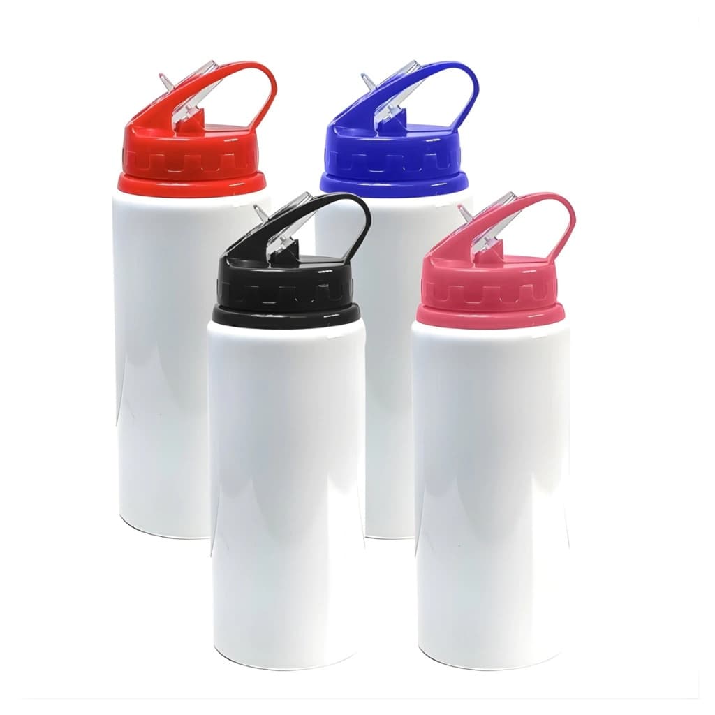 1/2 unidades de Garrafas Squeeze Brancas 600ml para Sublimação – Modelo NB - Personalizável + Caixinhas Individuais
