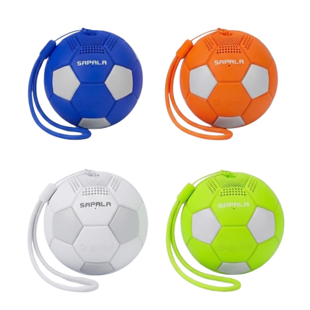 Caixa de Som Bluetooth Altofalante Portátil Bola de Futebol Sapala 8W 2000mAh IPX6
