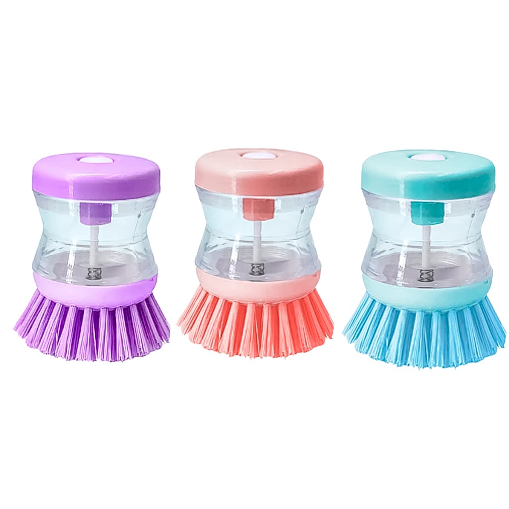 Escova Multiuso com Dispenser Detergente Sabão Sabonete Esponja Lava Louça