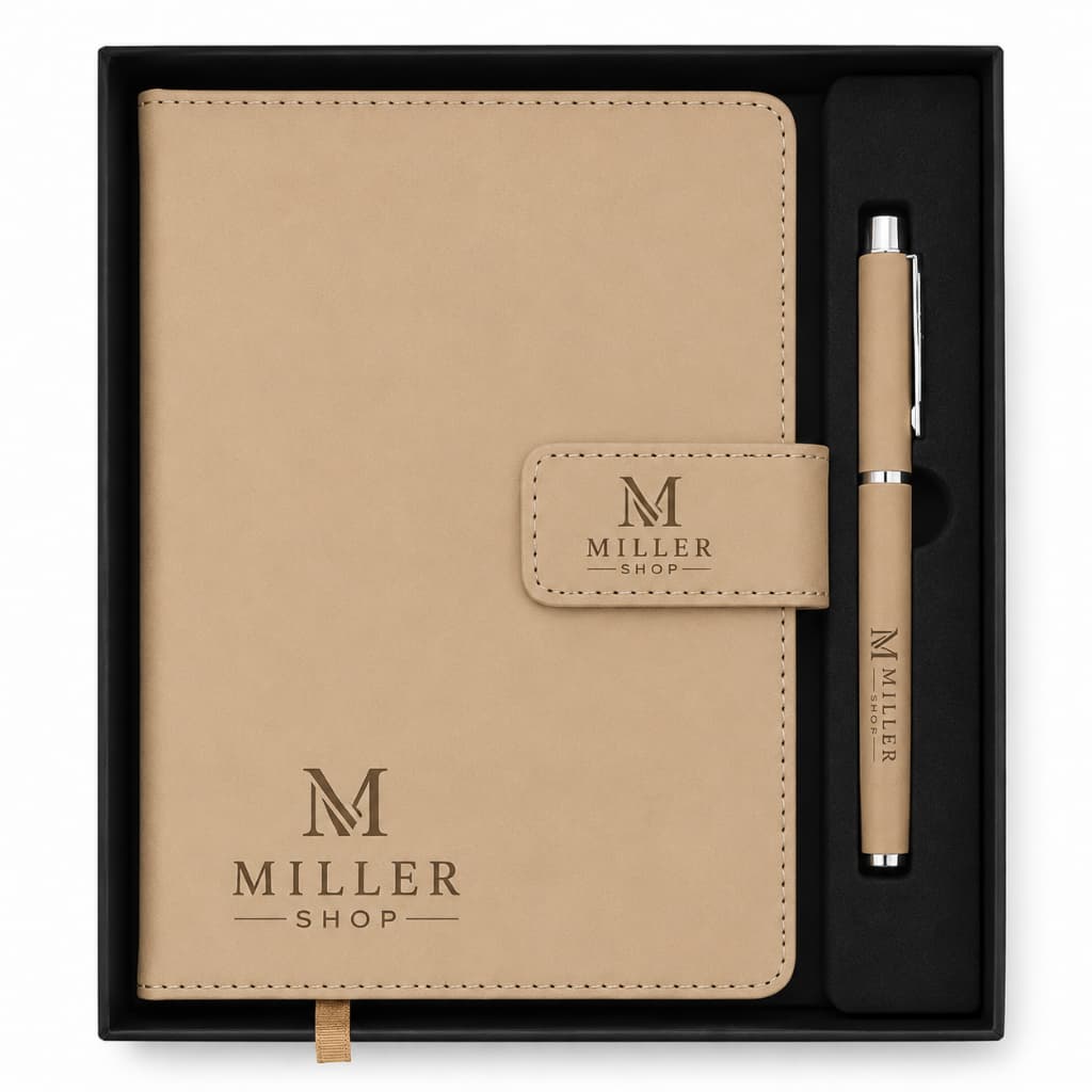 Kit Agenda Permanente Personalizada com Caneta Metal Gravação Laser Presente Corporativo