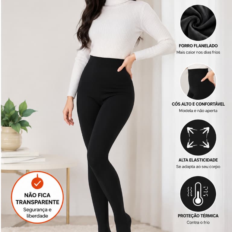 Meia Calça Preta Adulto FIO 80 - Feminino com Pé e sem pé tamanho unico