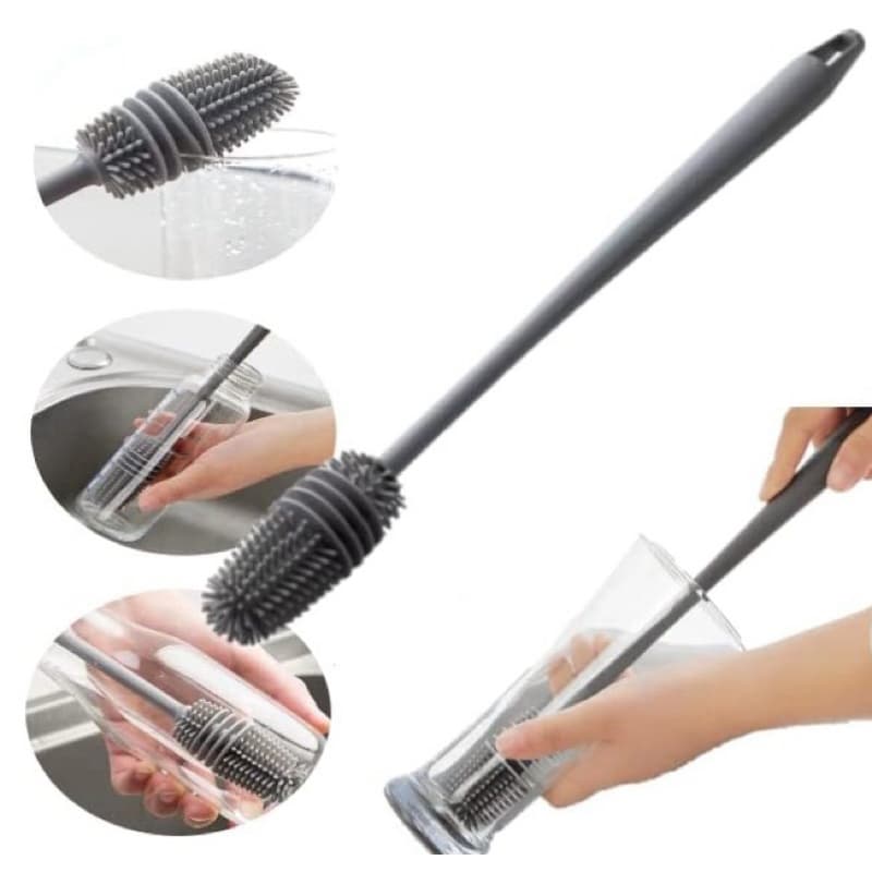 Escova de Silicone para Mamadeira e Copo - Limpeza Completa e Durável